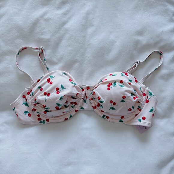 Wild Fable Cherry bikini top NWT large swimsuit - Picture 1 of 11
